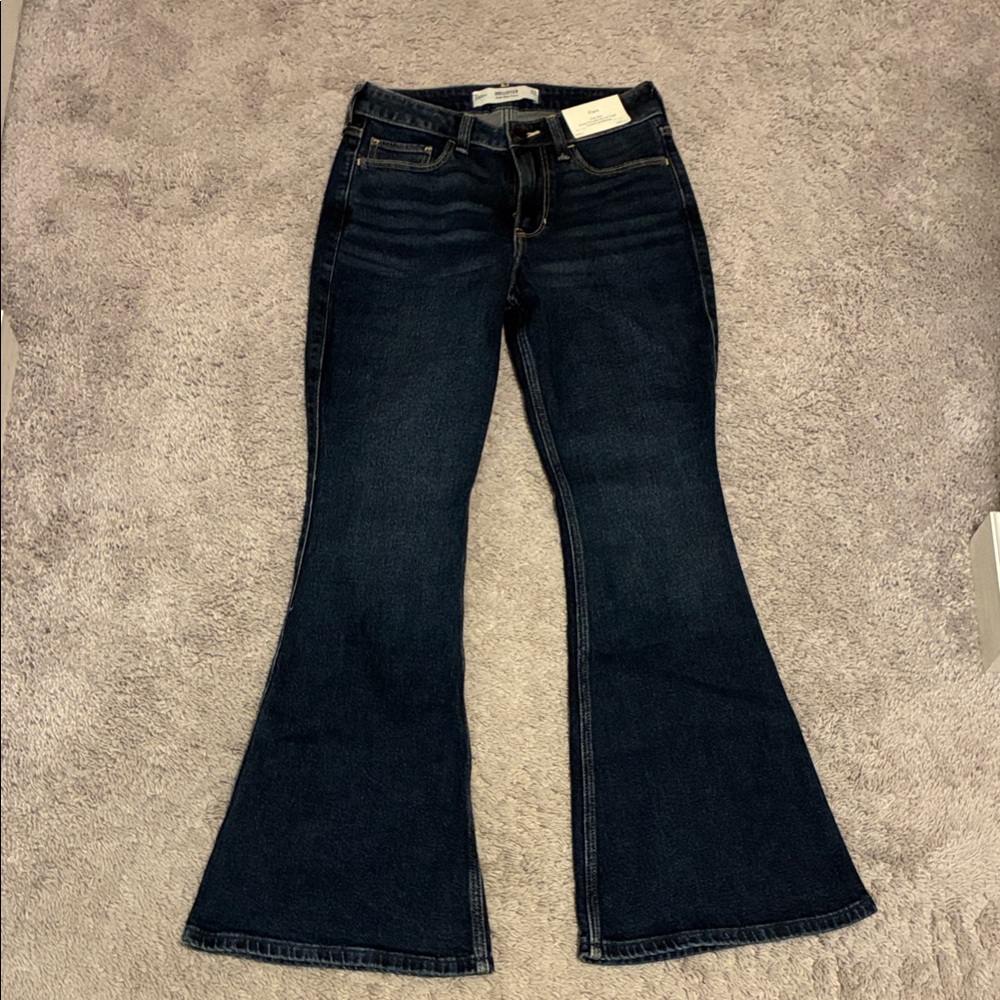 Dark Wash Women's Flare Jeans - Hollister